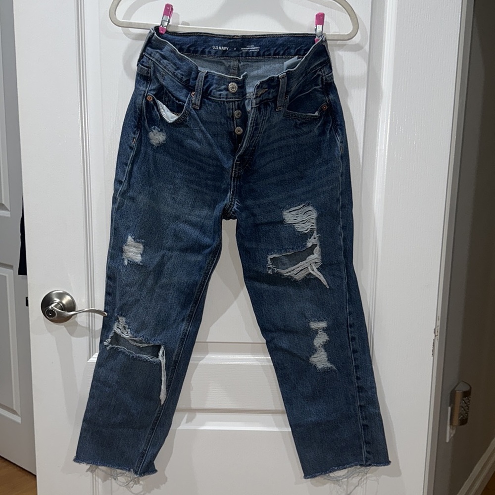 Old navy high rise slouchy straight jeans size 2